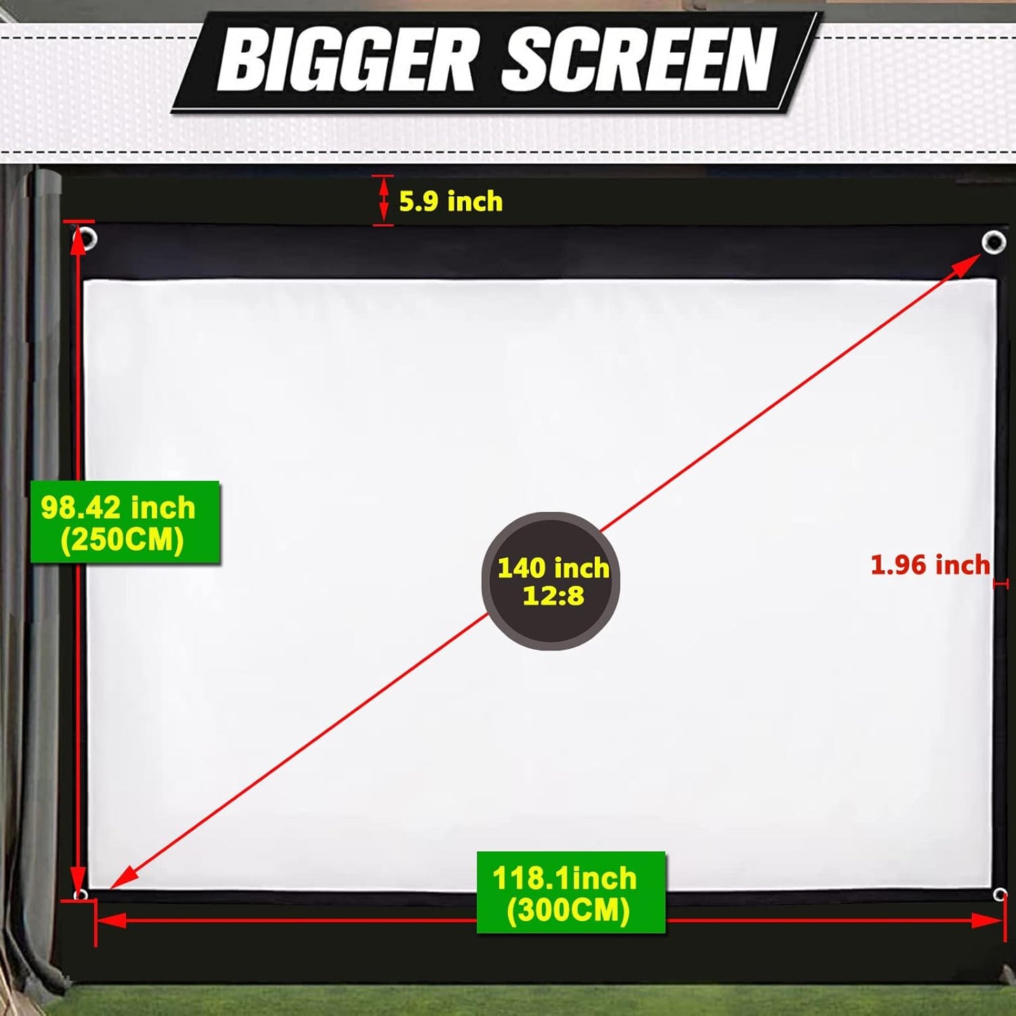Golf Simulator Impact Screen with Black Double Layer Blackout Cloth Shank Side N