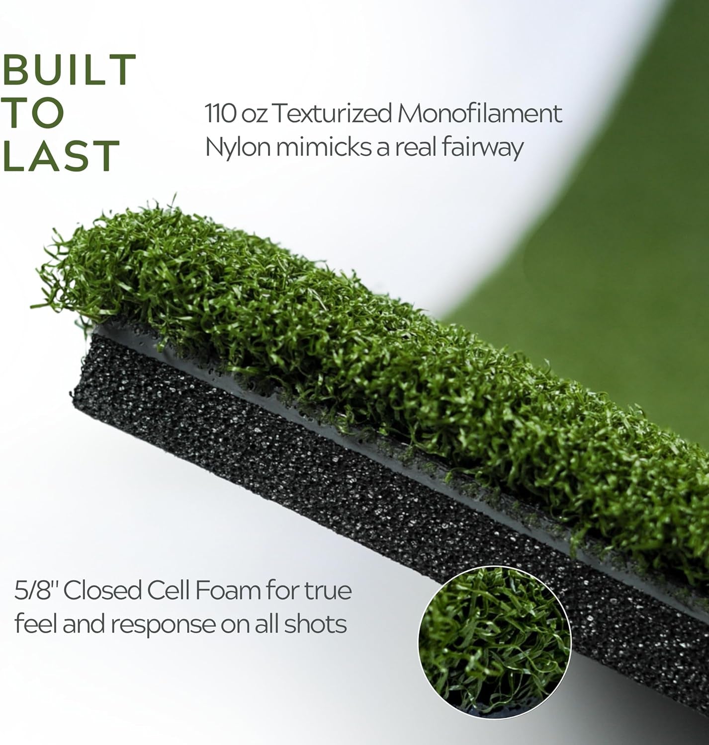 Country Club Elite 5X5-Foot Commercial Golf Practice Mat | Accepts Real Tees, Mimics Real Fairway Turf during Downward Strikes and Provides Honest Feedback without Unwanted Club Bounce