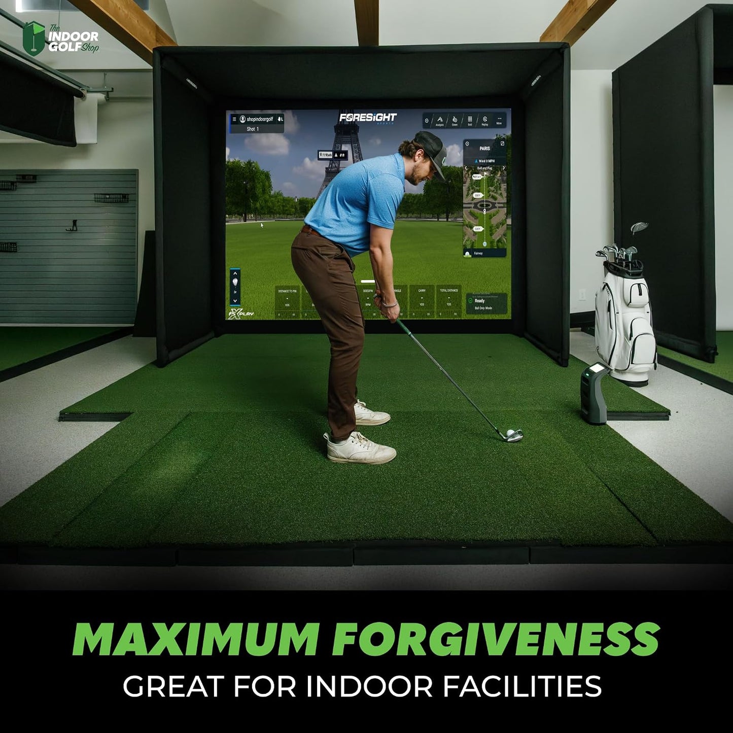 SIGPRO Super Softy Golf Mat 2 3/8 in Thick with Extra-Long 48" Replaceable Hitting Strip, Rubber Tile Base Commercial Stability, Indoor Driving Range & Simulator Practice Mats (Left & Right Handed)