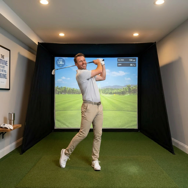 Golf Simulator Enclosure Built for Indoor Practice, 7 Size Options, Weather-Proof Design, Complete Setup Kit