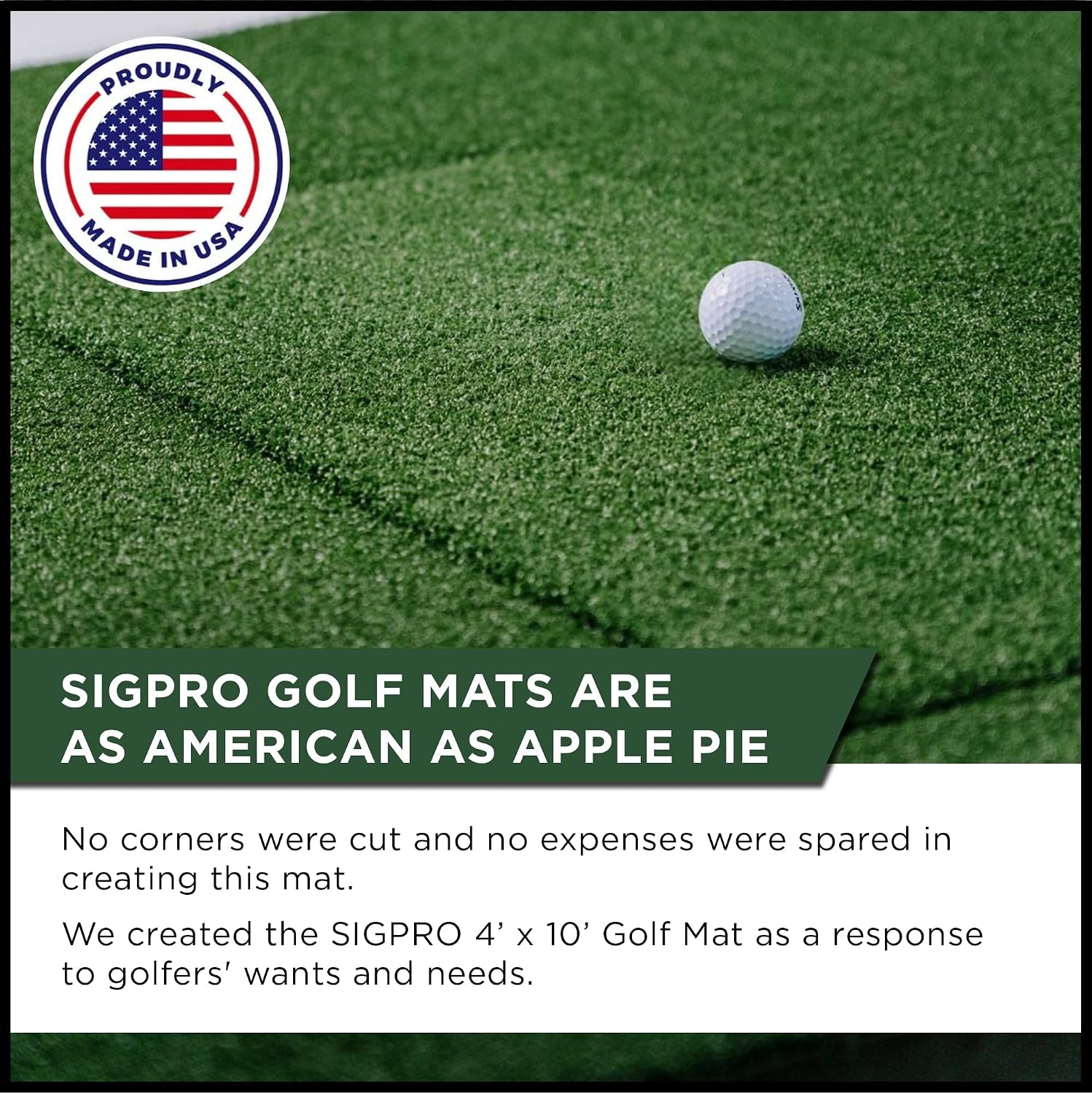 SIGPRO Softy Golf Mat - Professional-Grade Practice Mat - Realistic Fairway Feel - Real Tee Capable, Replaceable Hitting Strip, Thick Cushioning & Joint-Friendly Design