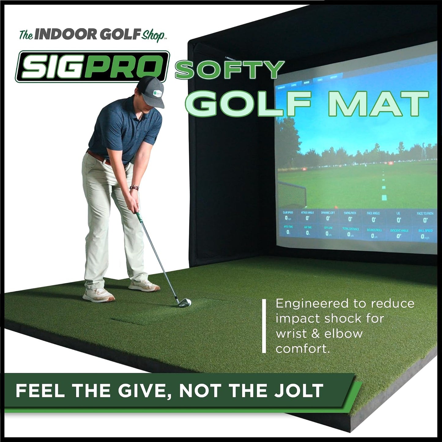 SIGPRO Softy Golf Mat - Professional-Grade Practice Mat - Realistic Fairway Feel - Real Tee Capable, Replaceable Hitting Strip, Thick Cushioning & Joint-Friendly Design