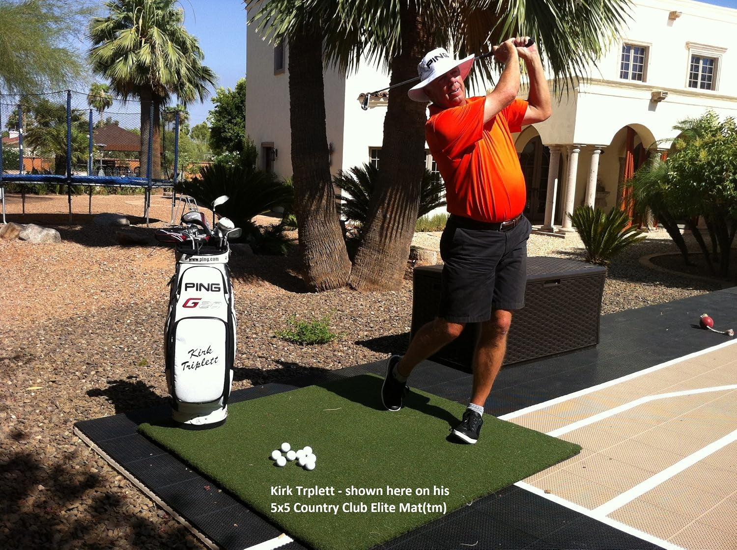 Country Club Elite 5X5-Foot Commercial Golf Practice Mat | Accepts Real Tees, Mimics Real Fairway Turf during Downward Strikes and Provides Honest Feedback without Unwanted Club Bounce