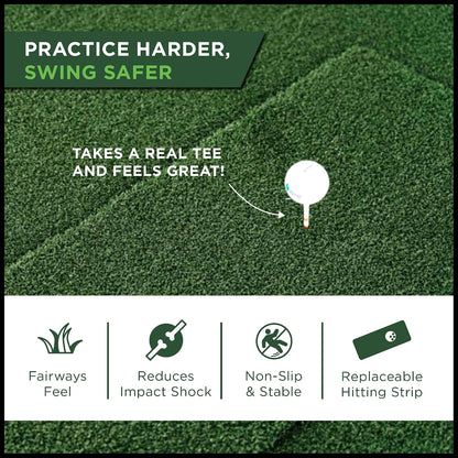 SIGPRO Softy Golf Mat - Professional-Grade Practice Mat - Realistic Fairway Feel - Real Tee Capable, Replaceable Hitting Strip, Thick Cushioning & Joint-Friendly Design