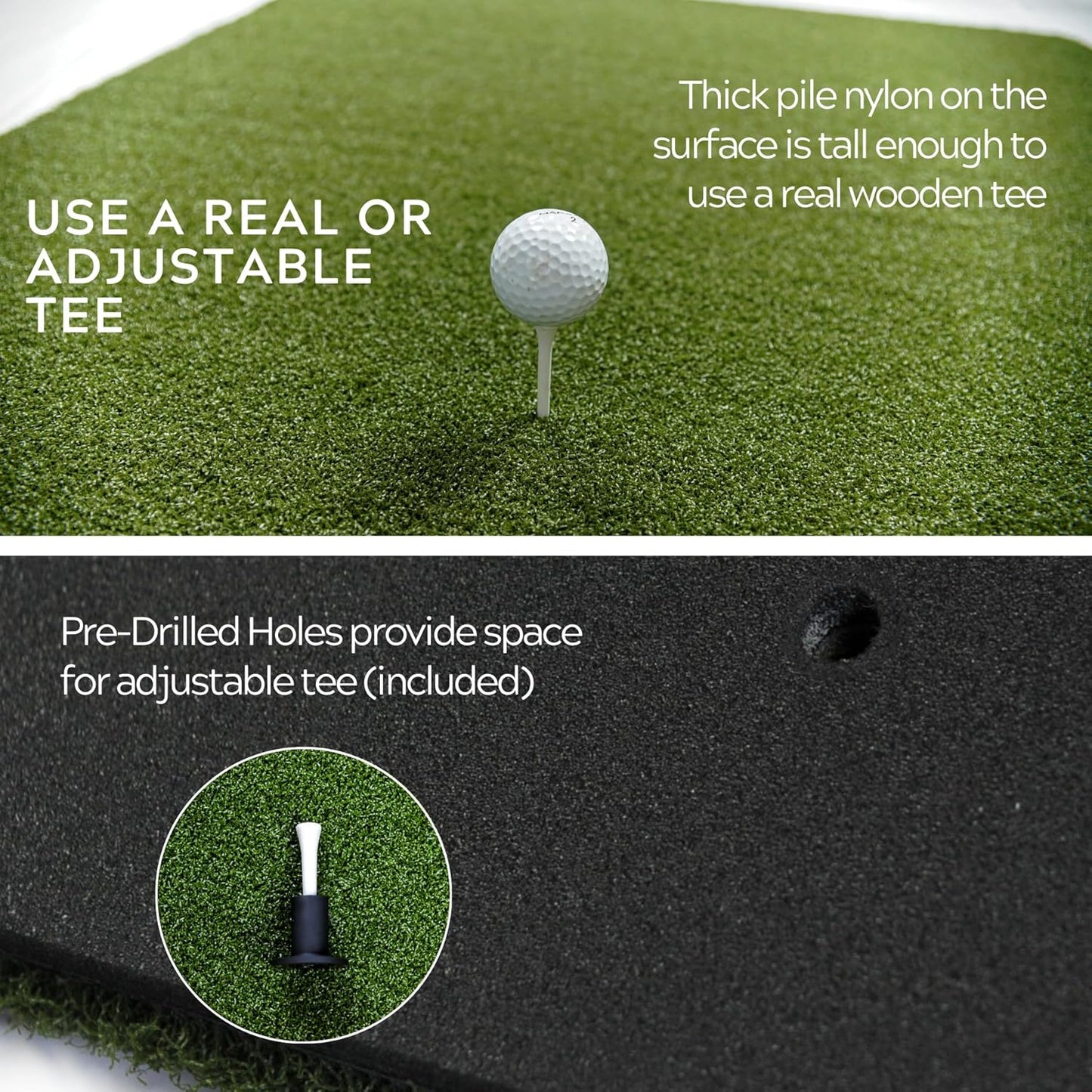 Country Club Elite 5X5-Foot Commercial Golf Practice Mat | Accepts Real Tees, Mimics Real Fairway Turf during Downward Strikes and Provides Honest Feedback without Unwanted Club Bounce