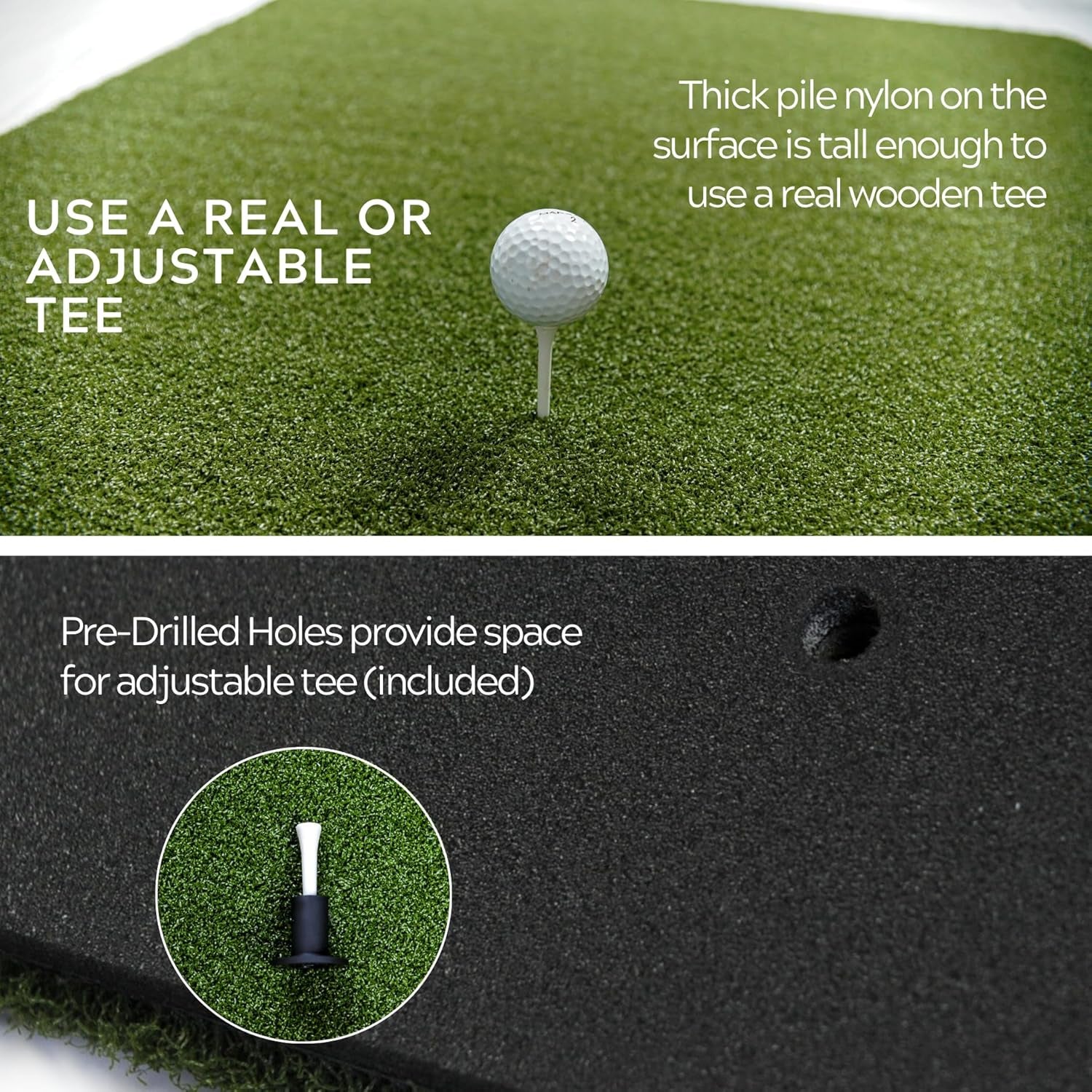 Country Club Elite 5X5-Foot Commercial Golf Practice Mat | Accepts Real Tees, Mimics Real Fairway Turf during Downward Strikes and Provides Honest Feedback without Unwanted Club Bounce