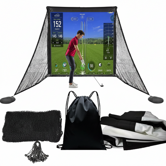 Golf Simulator Impact Screen with Black Double Layer Blackout Cloth Shank Side N