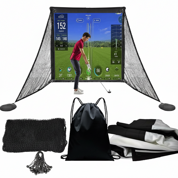 Golf Simulator Impact Screen with Black Double Layer Blackout Cloth Shank Side N